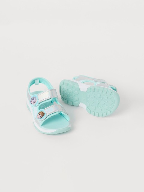 

H&M Girls Turquoise Blue & White Printed Sandals