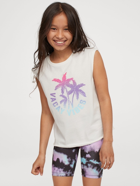 

H&M Girls Black & Purple Printed Cycling Shorts