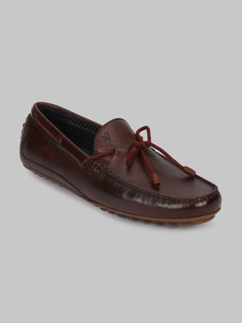 

V8 by Ruosh Men Brown Textured Leather Loafers