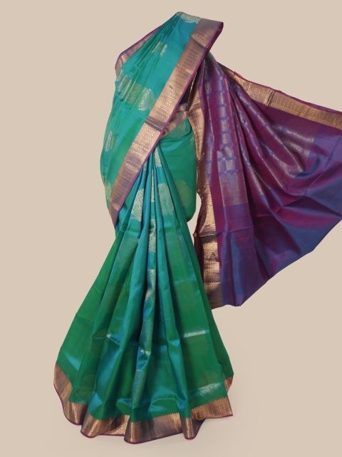 

Pothys Green Pure Silk Woven Design Kanjeevaram Saree
