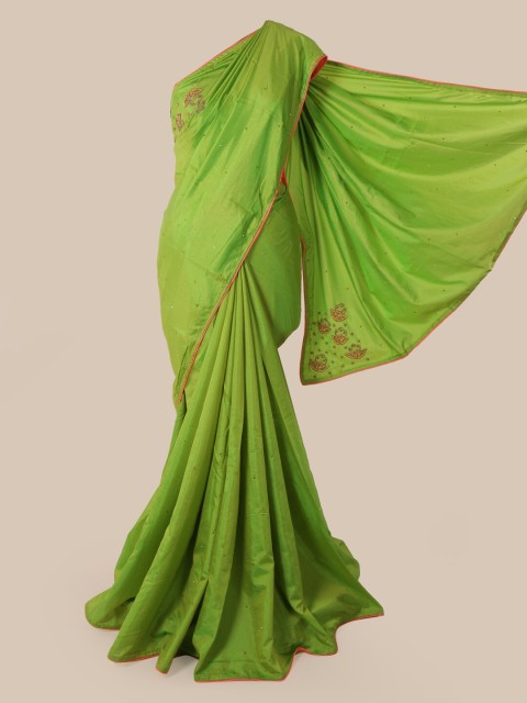 

Pothys Green Solid Art Silk Saree