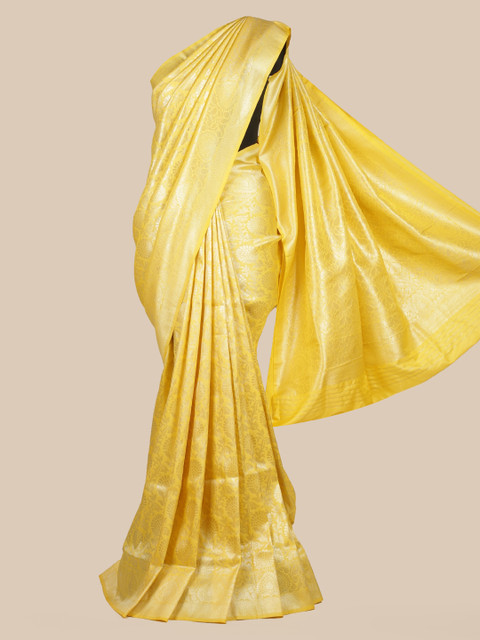 

Pothys Yellow Art Silk Woven Design Bagh Saree
