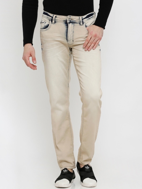 

Rex Straut Jeans Men Beige Tapered Fit Jeans