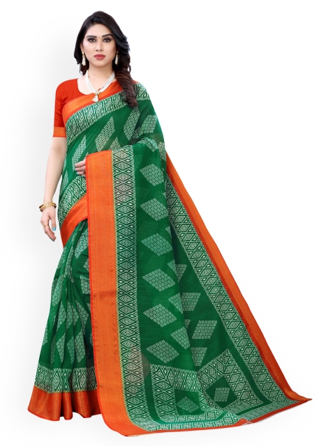 

KALINI Green Solid Saree