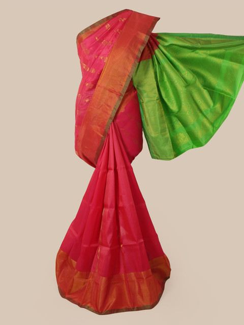 

Pothys Pink Pure Silk Woven Design Kanjeevaram Saree