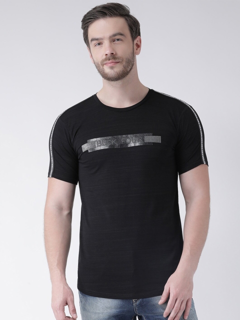 

Rex Straut Jeans Men Black Typography Printed Slim Fit T-shirt