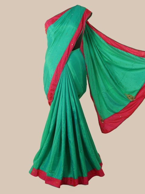 

Pothys Green & Pink Art Silk Embellished Saree