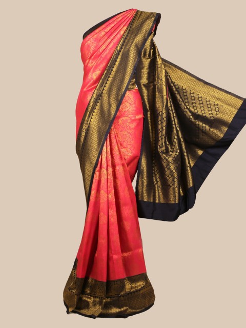 

Pothys Pink & Bronze-Toned Art Silk Woven Design Saree