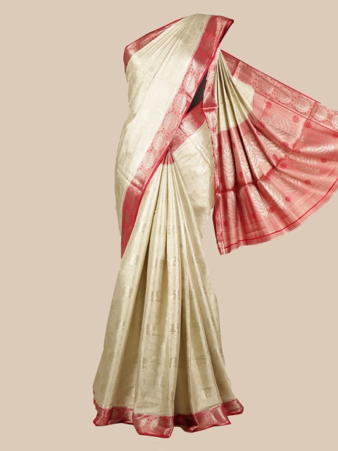 

Pothys Off-White & Red Art Silk Woven Design Saree