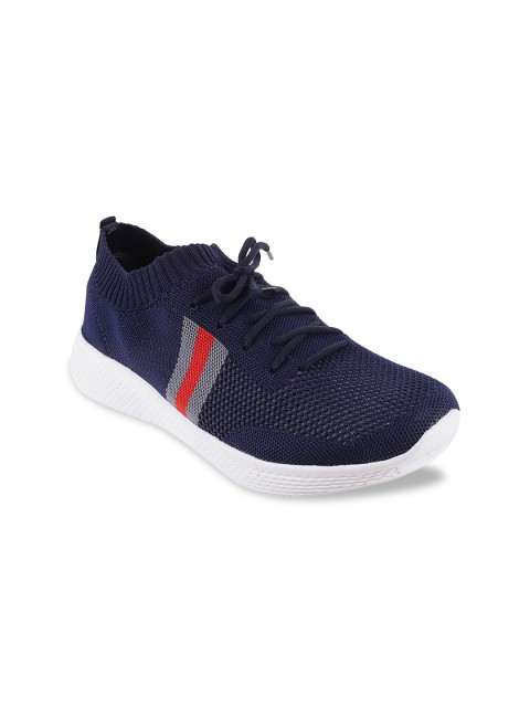 

WALKWAY Men Navy Blue Woven Design Sneakers