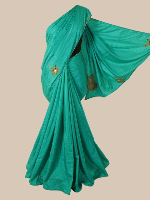 

Pothys Green Embellished Art Silk Saree