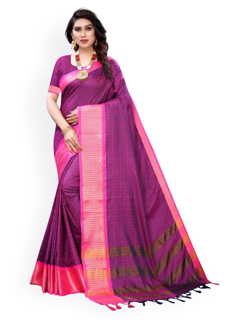 

KALINI Purple Woven Design Silk Blend Saree