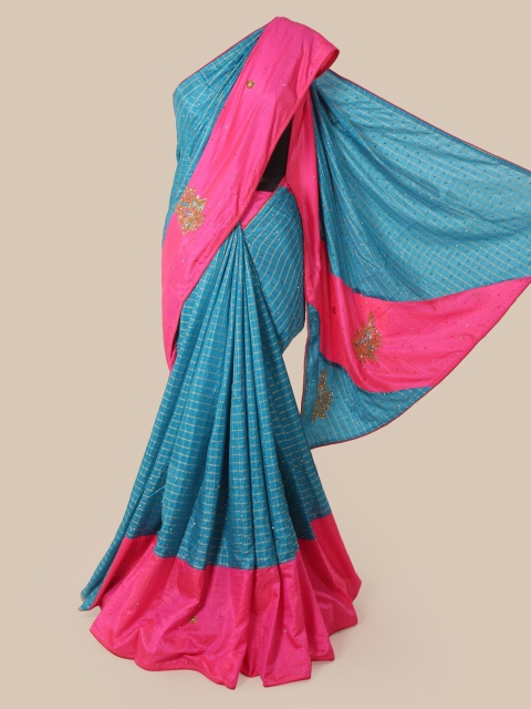 

Pothys Blue Solid Saree
