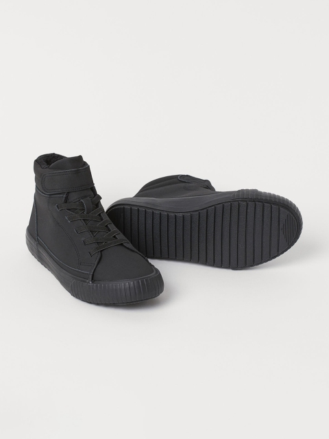 

H&M Boys Black Faux Shearling-lined Hi-tops