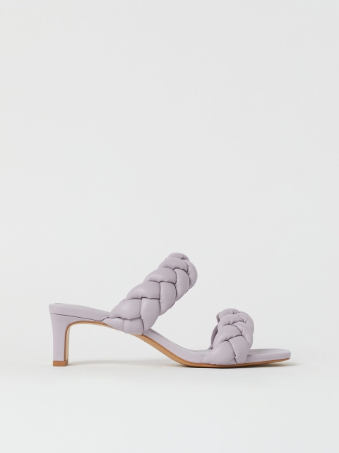 

H&M Women Purple Solid Braided Mules