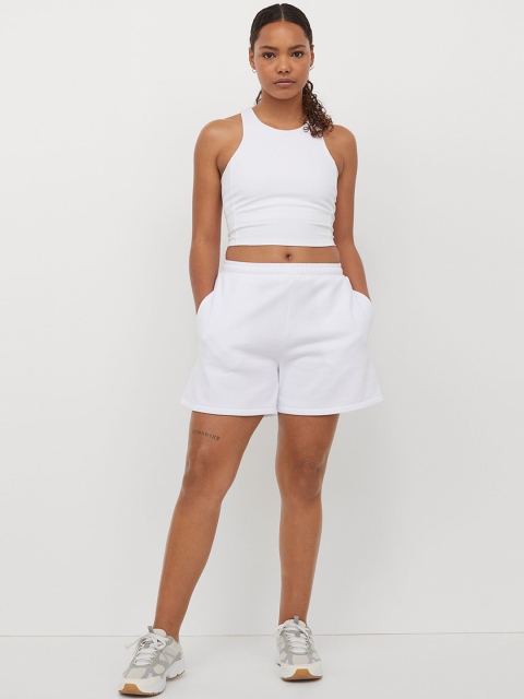 

H&M Women White Solid Integral-bra Sports Top