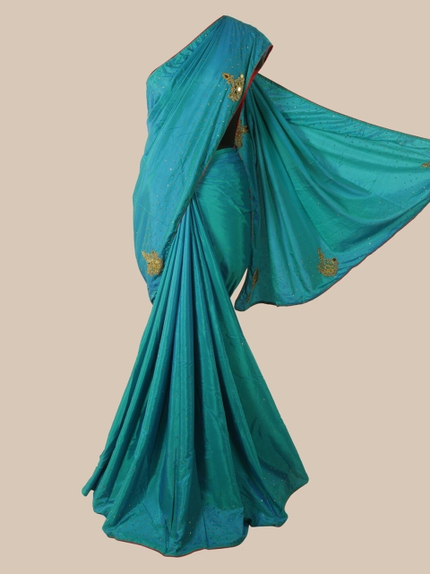 

Pothys Blue Embellished Art Silk Saree
