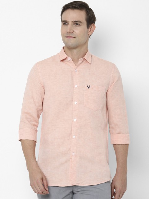 

Allen Solly Men Peach-Coloured Slim Fit Solid Casual Shirt