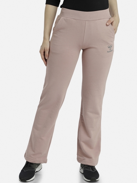

hummel Women Pink Solid Track Pants