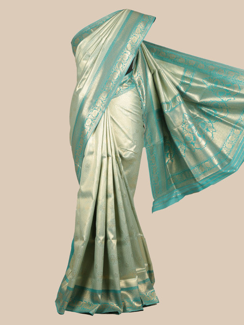 

Pothys Green & Gold-Toned Art Silk Woven Design Saree