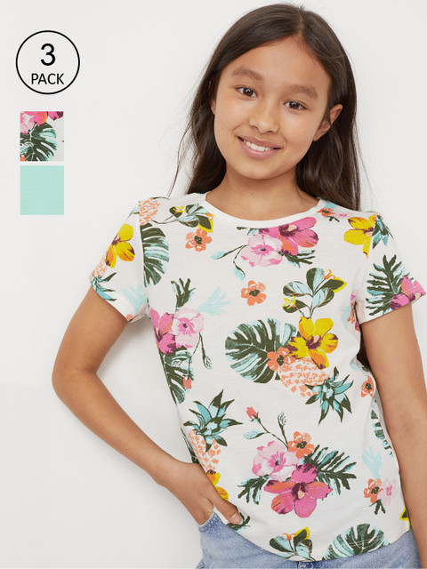 

H&M Girls 2-Pack Jersey Tops, White