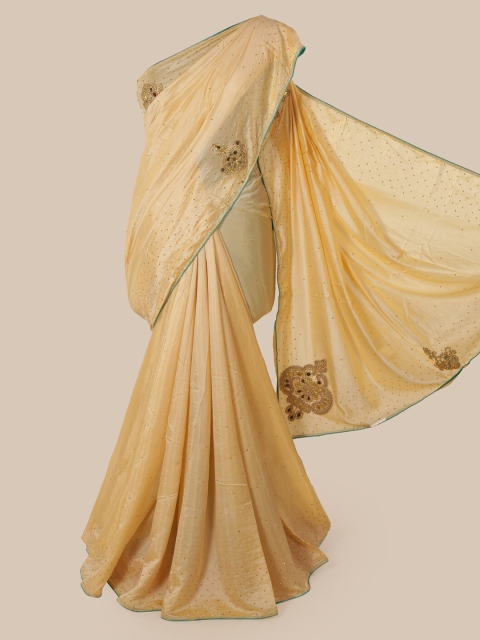 

Pothys Cream-Coloured Embellished Art Silk Saree