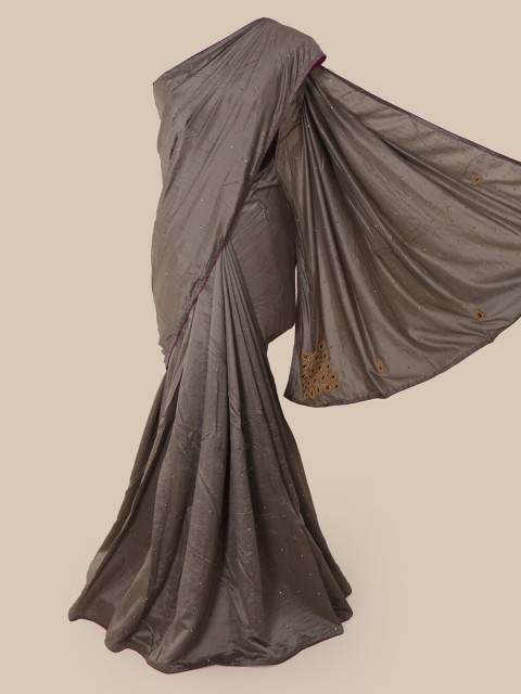 

Pothys Grey Embellished Art Silk Saree