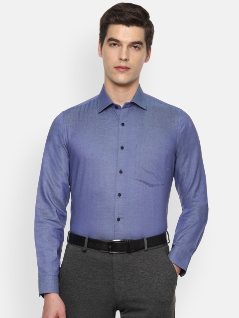 

Van Heusen Men Navy Blue & White Slim Fit Checked Formal Shirt