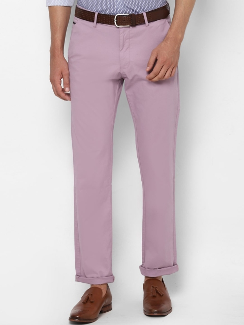 

Allen Solly Men Pink Regular Fit Solid Trousers