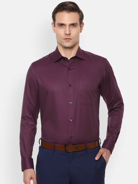 

Louis Philippe Gods & Kings Men Maroon Regular Fit Self Design Formal Shirt