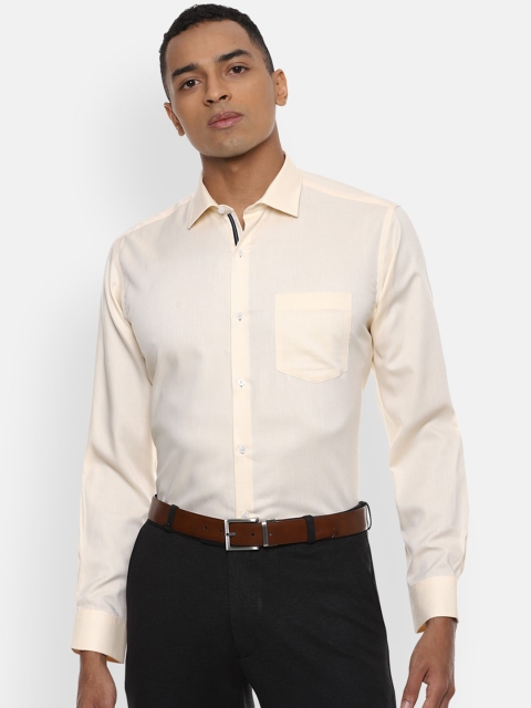 

Van Heusen Men Beige Regular Fit Solid Cotton Formal Shirt