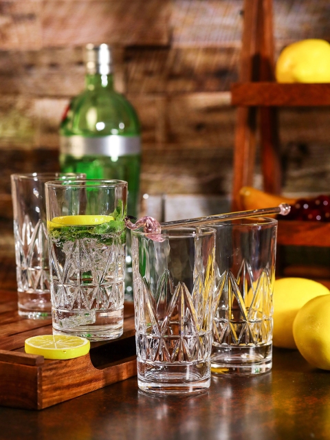 

Roxx Set Of 6 Transparent Textured Water Or Juice Glasses
