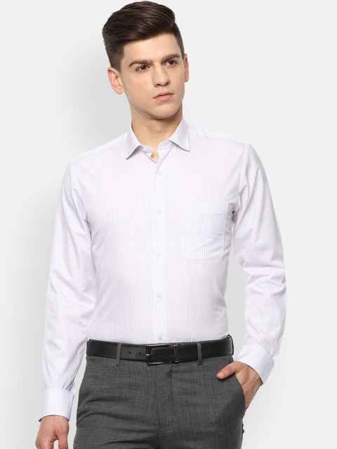 

Van Heusen Men White Regular Fit Striped Cotton Formal Shirt