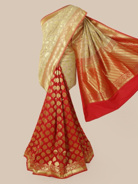 

Pothys Cream-Coloured Woven Design Banarasi Saree