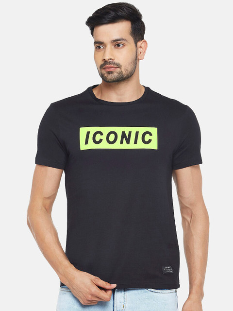 

People Men Black Typography Printed T-shirt
