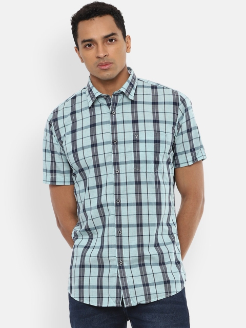 

Van Heusen Sport Men Blue & Charcoal Grey Slim Fit Checked Casual Shirt