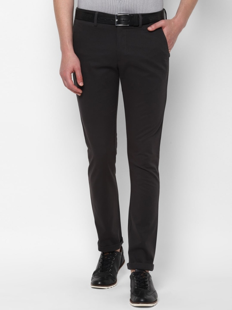 

Allen Solly Men Black Solid Regular Trousers