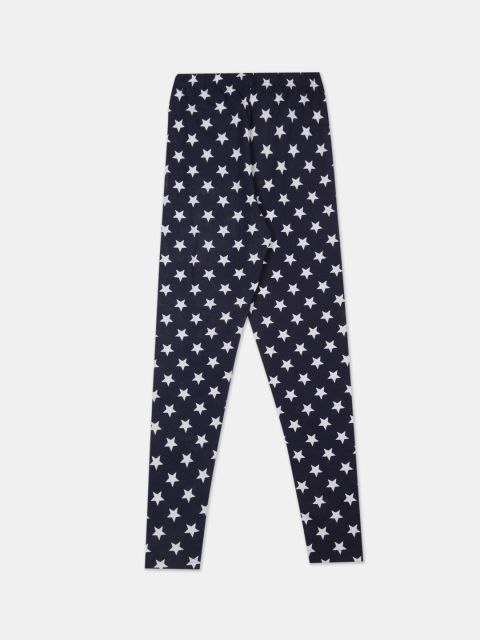 

Cherokee Girls Blue & White Star Printed Ankle-Length Leggings