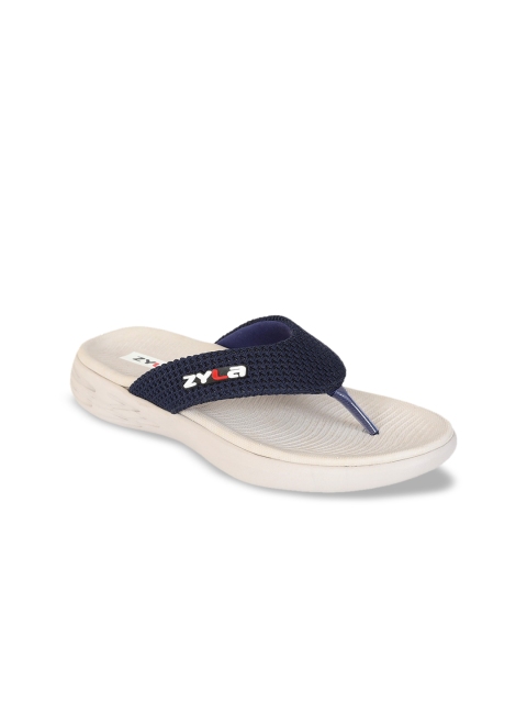 

Zyla Women Navy Blue Woven Design Open Toe Flats