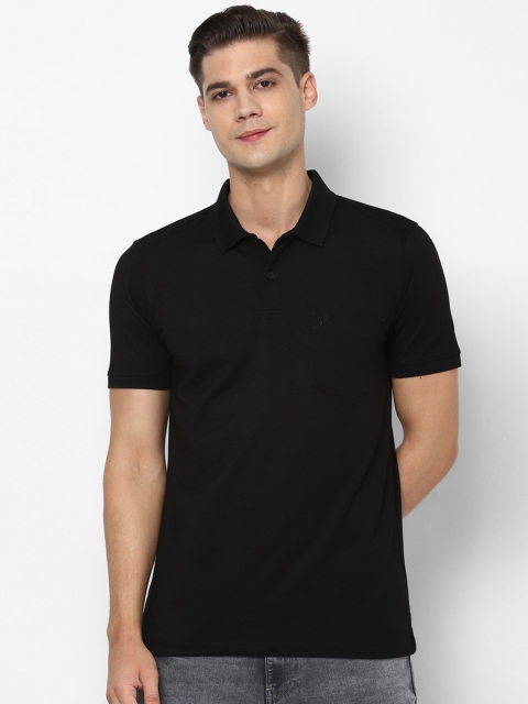

Allen Solly Men Black Polo Collar Pure Cotton T-shirt with Pocket