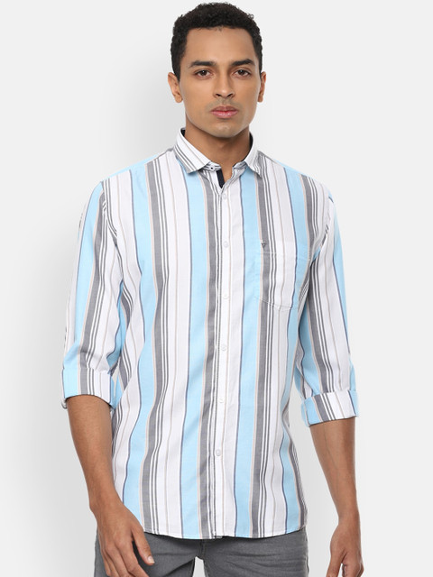 

Van Heusen Sport Men Blue Regular Fit Striped Casual Shirt