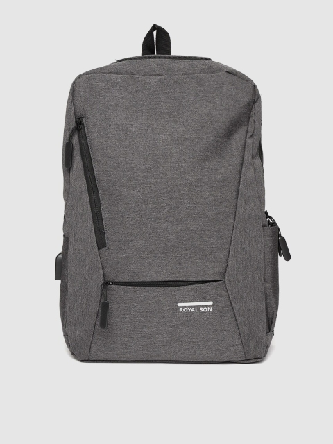 

ROYAL SON Unisex Grey Backpack with USB Charging Port