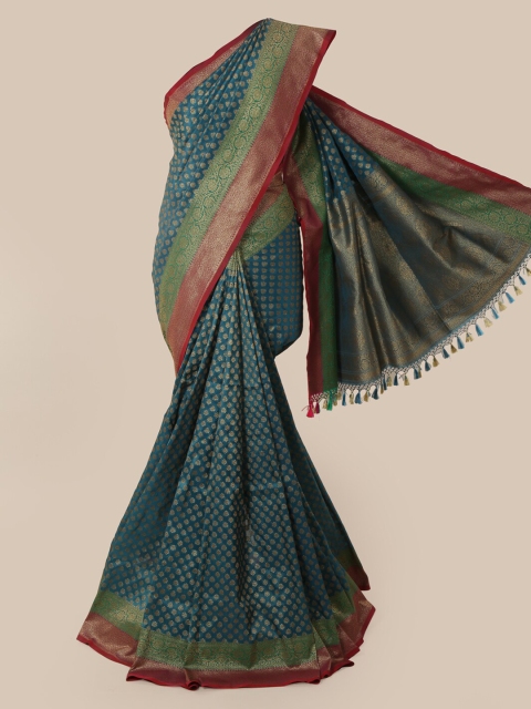 

Pothys Teal Green Pure Silk Woven Design Banarasi Saree