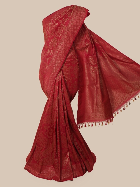 

Pothys Maroon Pure Silk Woven Design Banarasi Saree