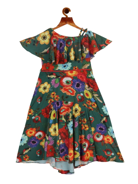 

Tiny Girl Green Floral Gown