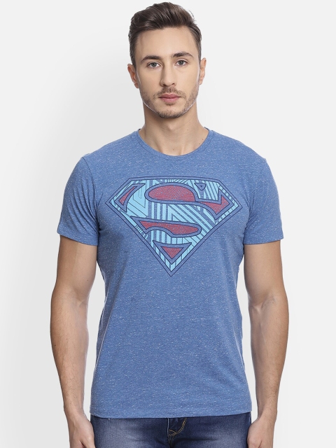 

Free Authority Men Blue Printed Round Neck T-shirt