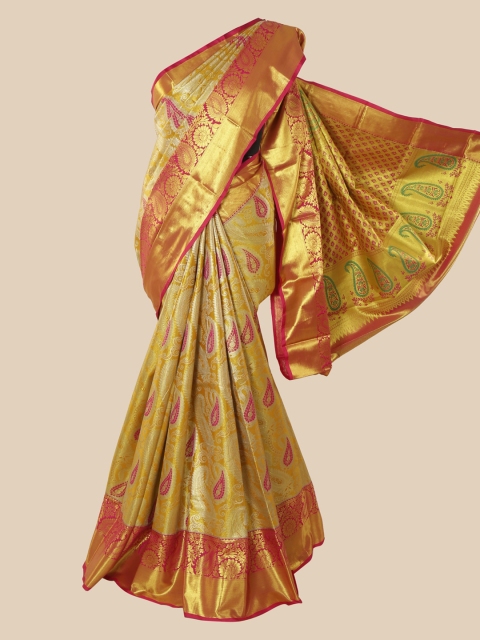 

Pothys Gold-Toned Ethnic Motifs Zari Pure Silk Saree