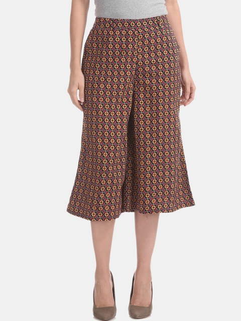 

Bronz Women Black & Red Printed Regular Fit Culottes
