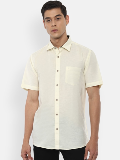 

Van Heusen Sport Men Cream-Coloured Regular Fit Solid Casual Shirt
