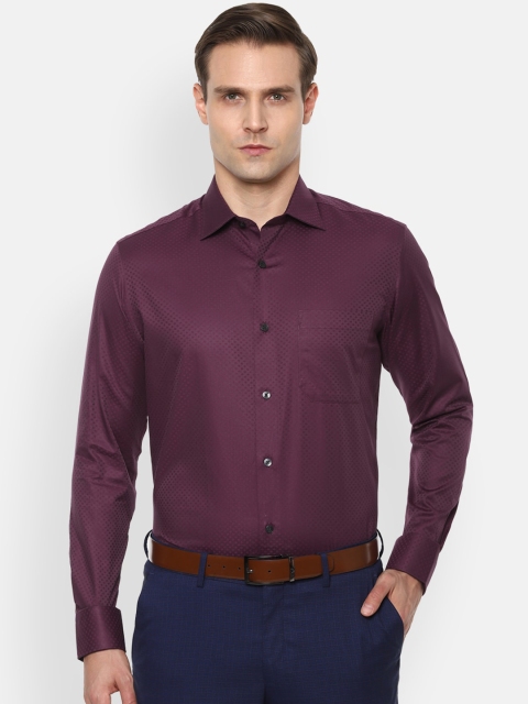 

Louis Philippe Men Maroon Regular Fit Self Design Formal Shirt